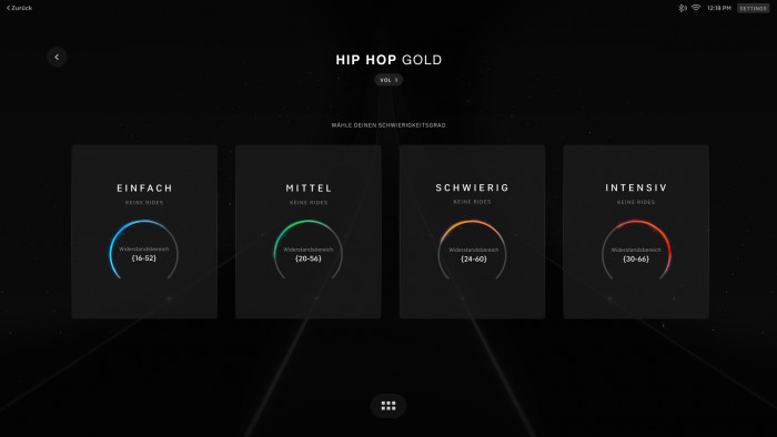 Vor dem Start wählen wir den Schwierigkeitsgrad.